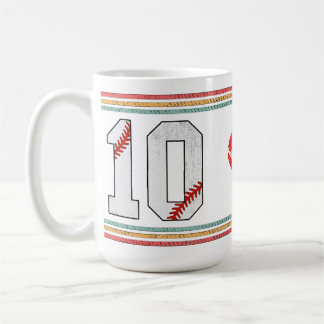 Vintage Retro Honkbal Nummer 10 Ontwerp Koffiemok