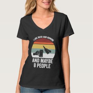 Vintage Retro Ik Hou Van Bier En Roeien En Misschi T-shirt