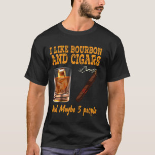 Vintage Retro Ik hou van Bourbon En Sigaren En Mis T-shirt
