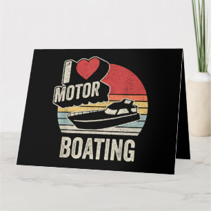 Vintage Retro Ik Hou Van Motorbootvaren Grappige B Kaart