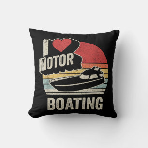 Vintage Retro Ik Hou Van Motorbootvaren Grappige B Kussen