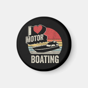 Vintage Retro Ik Hou Van Motorbootvaren Grappige B Magneet