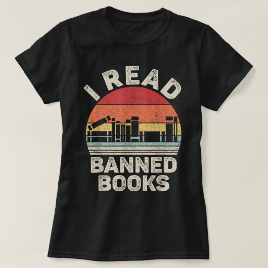 Vintage Retro Je Lis T-shirt Livres Interdits (Design devant)