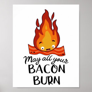 Vintage Retro kan al uw Bacon Burn Poster