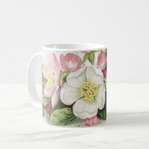 Vintage Retro Kerstkaart, Appelbloesem Koffiemok