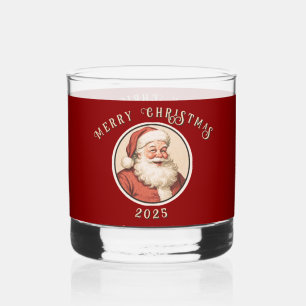Vintage Retro Kerstman Whisky Glas