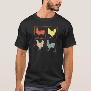 Vintage Retro Kip Silhouet Fantastische Haan L T-shirt