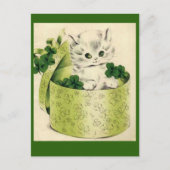 Vintage Retro Kitten Saint Patrick's Day Briefkaart (Voorkant)