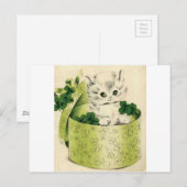 Vintage Retro Kitten Saint Patrick's Day Briefkaart (Voorkant / Achterkant)