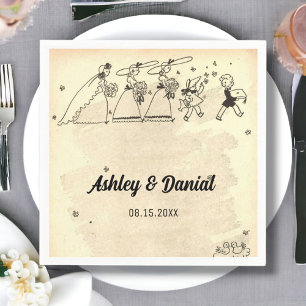 Vintage Retro Klassic Bridesmaids Rustic Wedding Servet