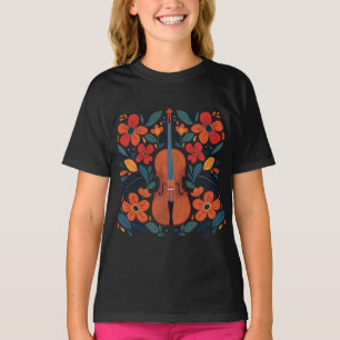 Vintage Retro Kleuren Wilde Bloem Boho Bloemstuk V T-shirt