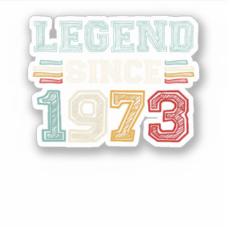 Vintage Retro Legend Since 1973 Sticker
