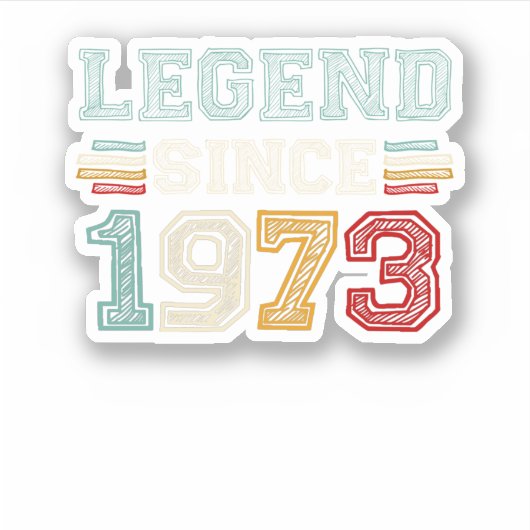 Vintage Retro Legend Since 1973 Sticker (Voorkant)