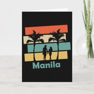 Vintage Retro Manila Filipijnen Vakantie Kaart