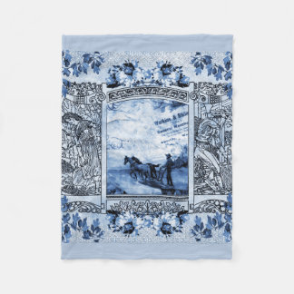 vintage Retro met kant en bloemen Fleece Deken