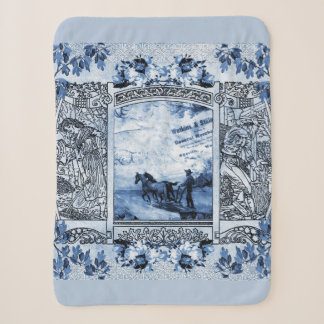 vintage Retro met kant en bloemen Sherpa Deken
