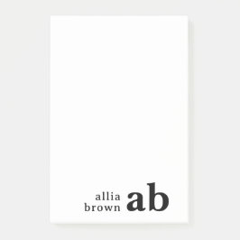 Vintage Retro Minimalist Monogram Design Post-it® Notes