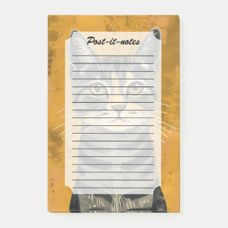 Vintage Retro Minimalistische Tabbykat Portret Post-it® Notes
