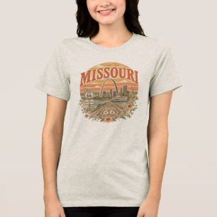 Vintage Retro Mother Road Gateway Kleding Tri-Blend Shirt
