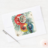 Vintage rétro Noël ampoules de Noël autocollant (Enveloppe)