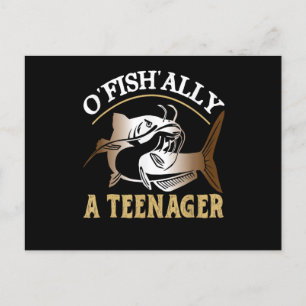 Vintage Retro O'Fishally Een Tiener Briefkaart