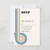 Vintage Retro Oude Stijl Jaren 70 Trouw-RSVP-Kaart RSVP Kaartje (Voorkant)