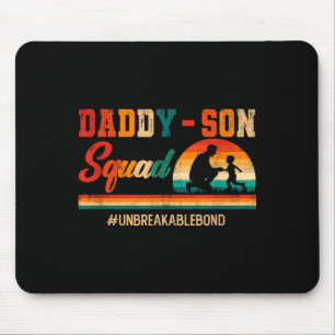 Vintage retro papa zoon squad vaderdag familie muismat