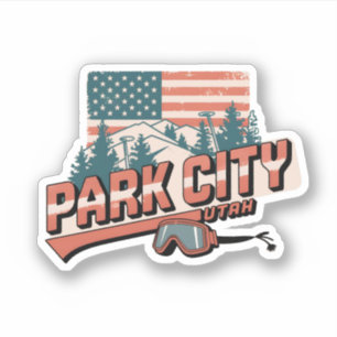 Vintage Retro Park City Utah Bergcadeaus Sticker
