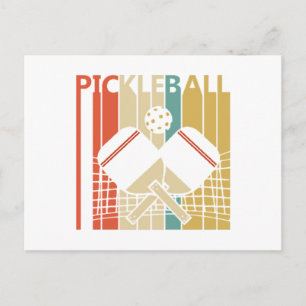 Vintage Retro Pickleball Feestdagenkaart
