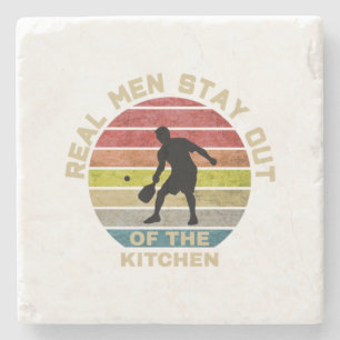 Vintage Retro Pickleball Grappig Stenen Onderzetter