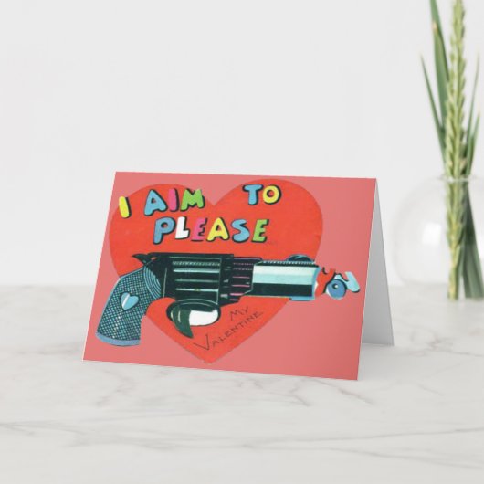 Vintage Retro Pistool Valentijn Kaart (Voorkant)