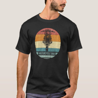 Vintage Retro Proud Motorcycle Dirt Bike Dad Silho T-shirt