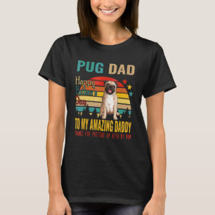 Vintage Retro Pug Vader Fijne Vaderdag Voor Mijn A T-shirt