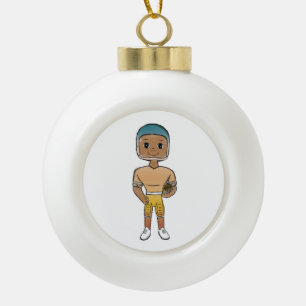 vintage retro regenboog voetbalspeler ombre   keramische bal ornament