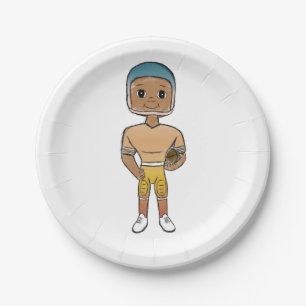 vintage retro regenboog voetbalspeler ombre papieren bordje