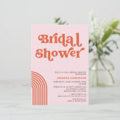 Vintage Retro Rode Roze Bruidsmeisjesfeest Kaart (Staand voorkant)