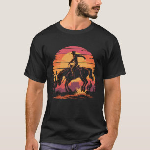 Vintage Retro Rodeo Boksende Paard Rijden 1 T-shirt