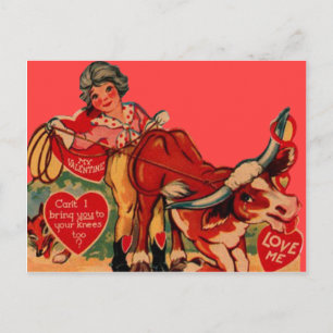 Vintage Retro Rodeo Valentijnkaart Feestdagenkaart
