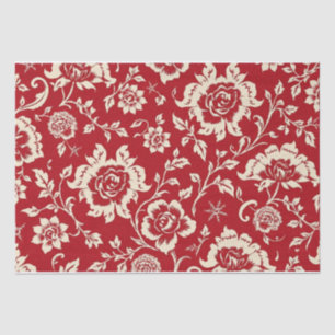 Vintage Retro Rood toile de jouy Tissuepapier