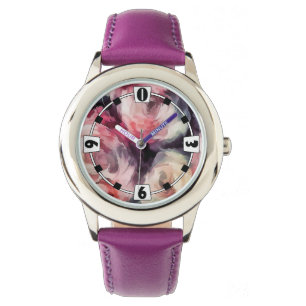 Vintage retro rozen foto bloemen bloem horloge