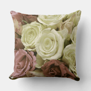 Vintage retro rozen foto bloemen bloemen kussen