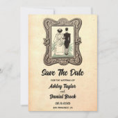 Vintage Retro Rustieke Jaren 50 Oude Trouwkaart Sa Kaart (Voorkant)