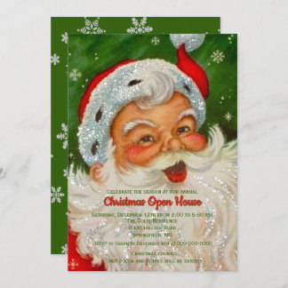 Vintage Retro Santa Claus Noël Invitation