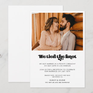 Vintage retro schrift 'We tied the knot' fotokaart Kaart