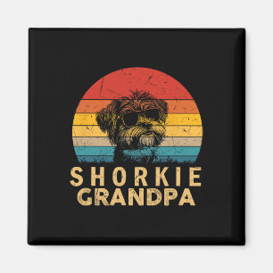 Vintage Retro Shorkie Opa Hondenliefhebbers Poot V Magneet