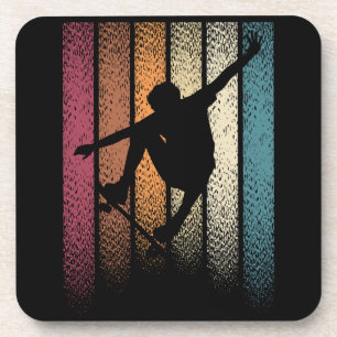 Vintage Retro Skateboarden Bier Onderzetter