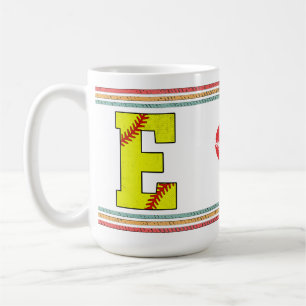 Vintage Retro Softbal Letter E Vervuild Koffiemok