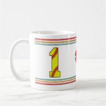 Vintage Retro Softball Number 1 Design