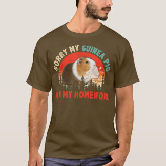 Vintage Retro Sorry My Guinea Pig Ate My Homework  T-shirt