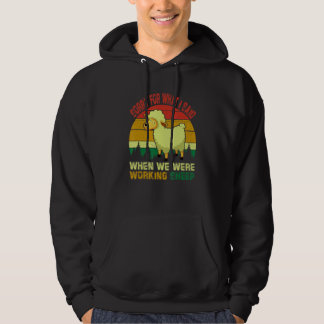 Vintage Retro Sorry Tijdens Werk Schapen Boer Eig Hoodie